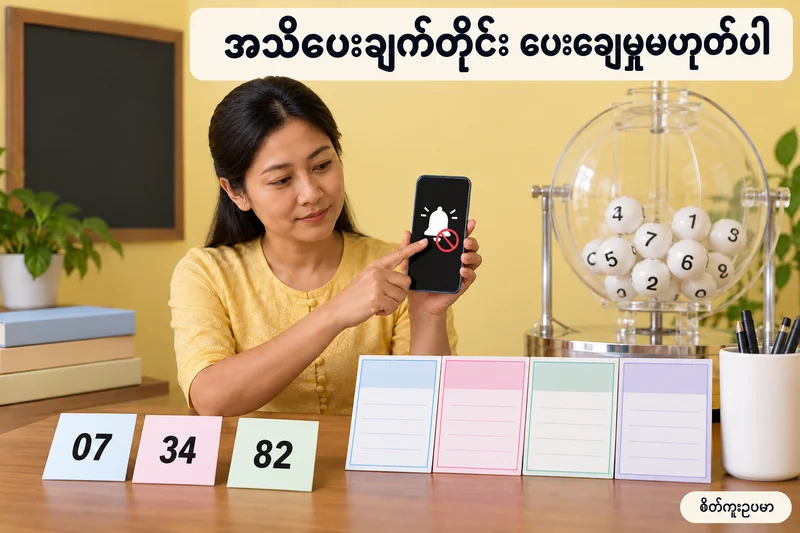 ထီအသိပေးချက် 12 ခုရသော်လည်း ကိုယ်ပါဝင် entry ဘယ်နှခုလဲ — စိတ်ကူးထီဆိုင်ရာ သရုပ်ဖော်ပုံ။